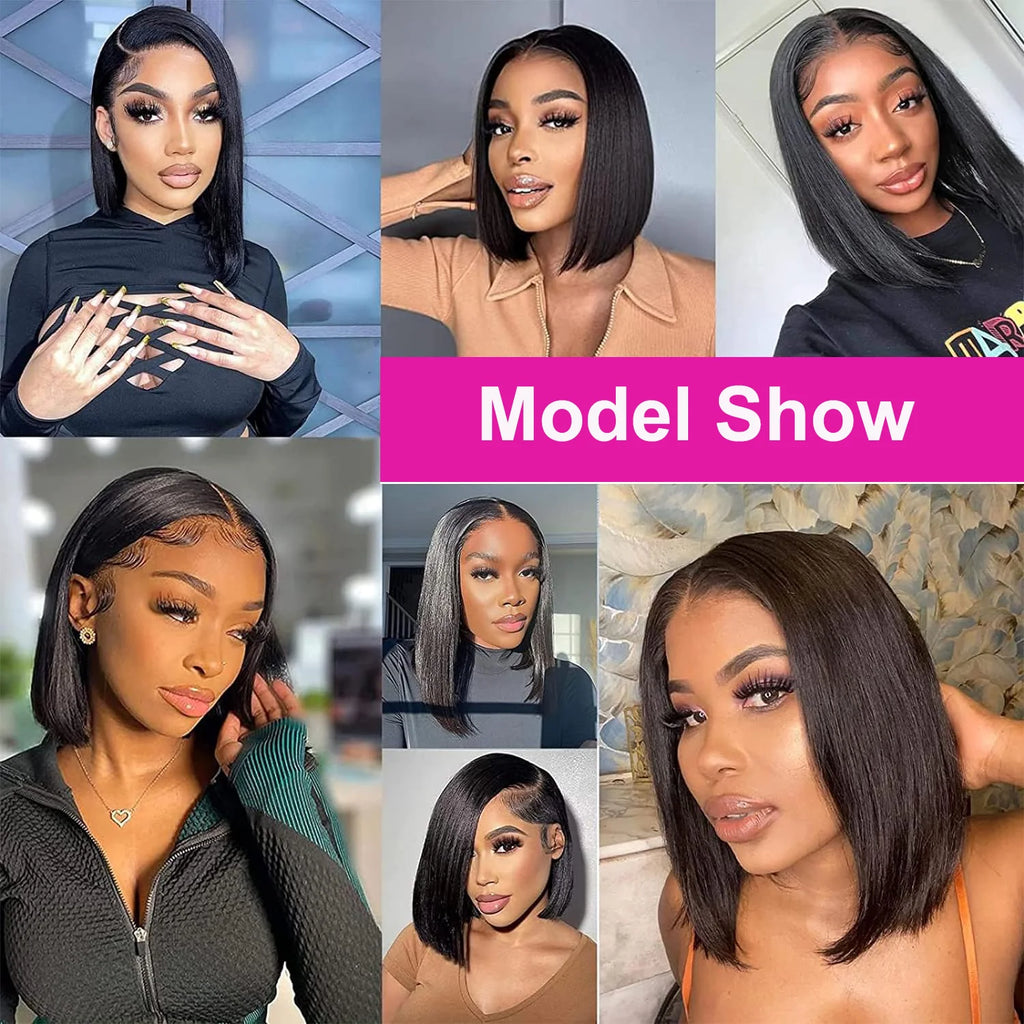 13X4 Lace Front Pre Plucked Bob Human Hair Wigs