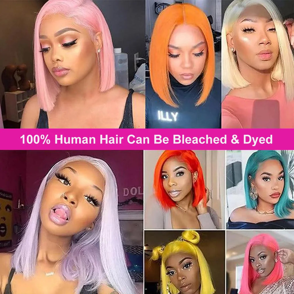 13X4 Lace Front Pre Plucked Bob Human Hair Wigs