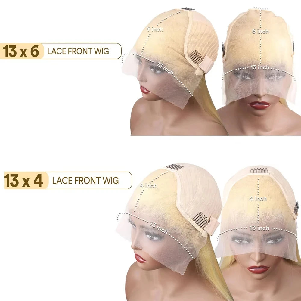 613 Brazilian Pre Plucked Blonde transparent Lace Front Wig