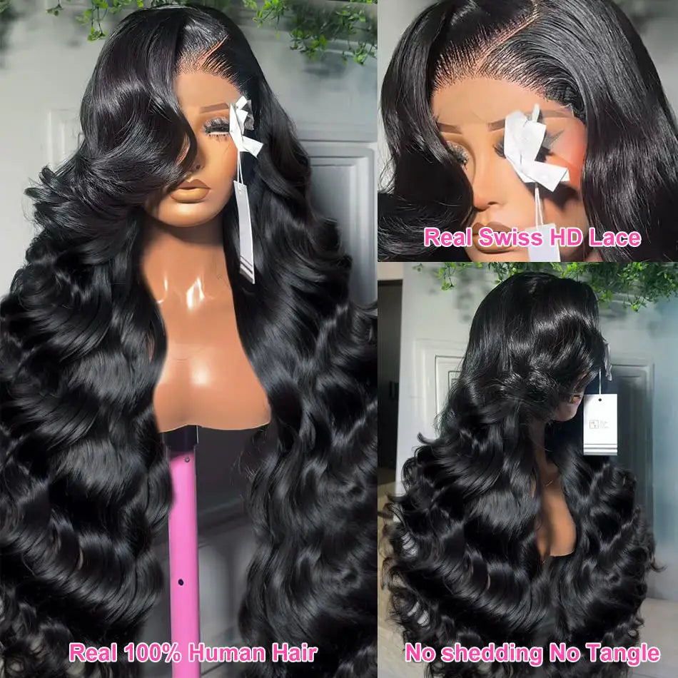 13x6 Pre Plucked Human Hair Body Wave 360 Full Human Hair Wigs