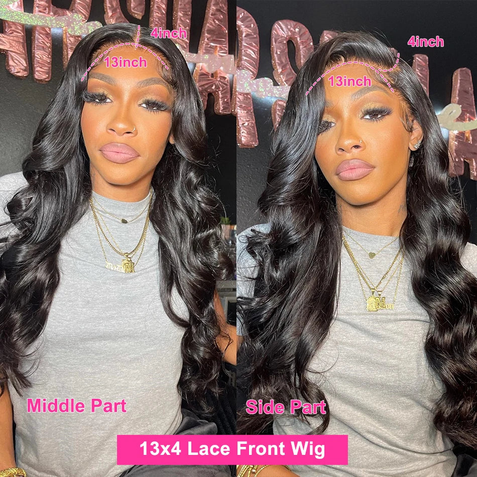 13x6 Pre Plucked Human Hair Body Wave 360 Full Human Hair Wigs