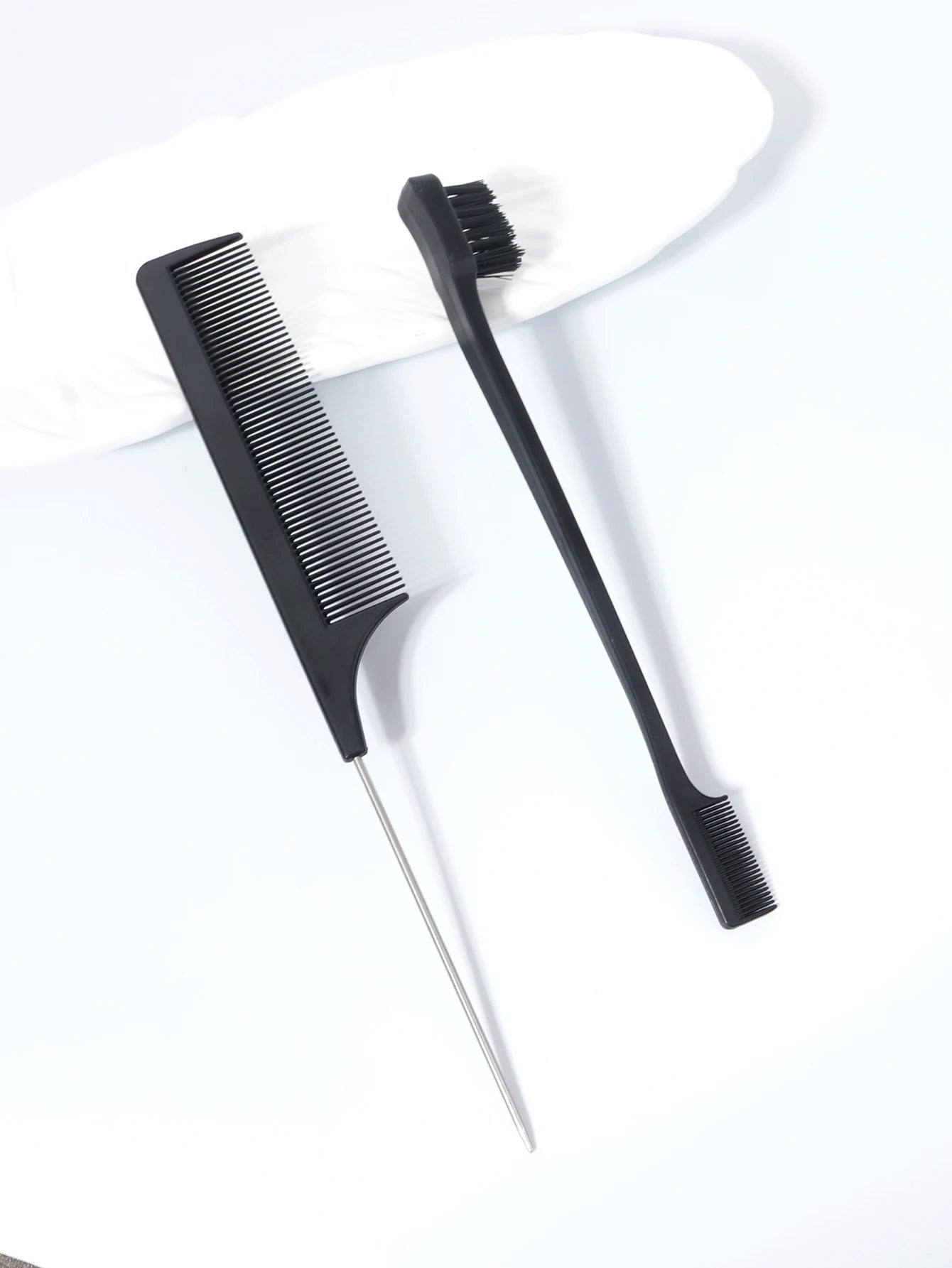 2pcs comb set, double-sided edge control brush, hair picking, hair styling, suitable for hair salons, special for real hair wigs