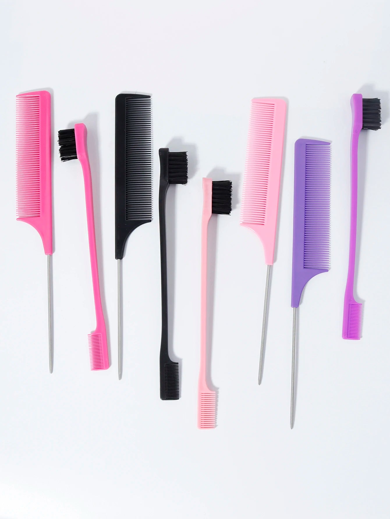2pcs comb set, double-sided edge control brush, hair picking, hair styling, suitable for hair salons, special for real hair wigs