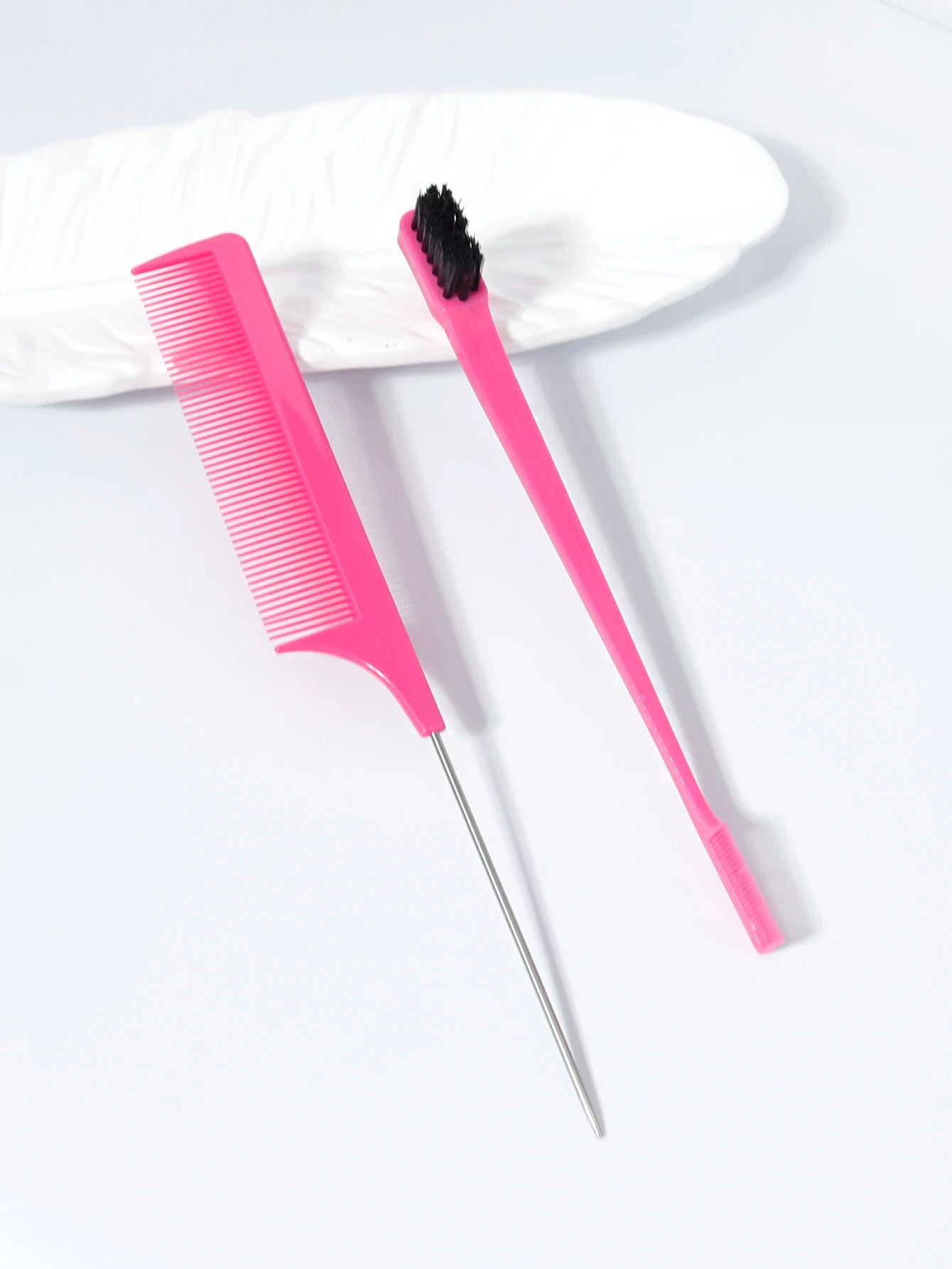 2pcs comb set, double-sided edge control brush, hair picking, hair styling, suitable for hair salons, special for real hair wigs