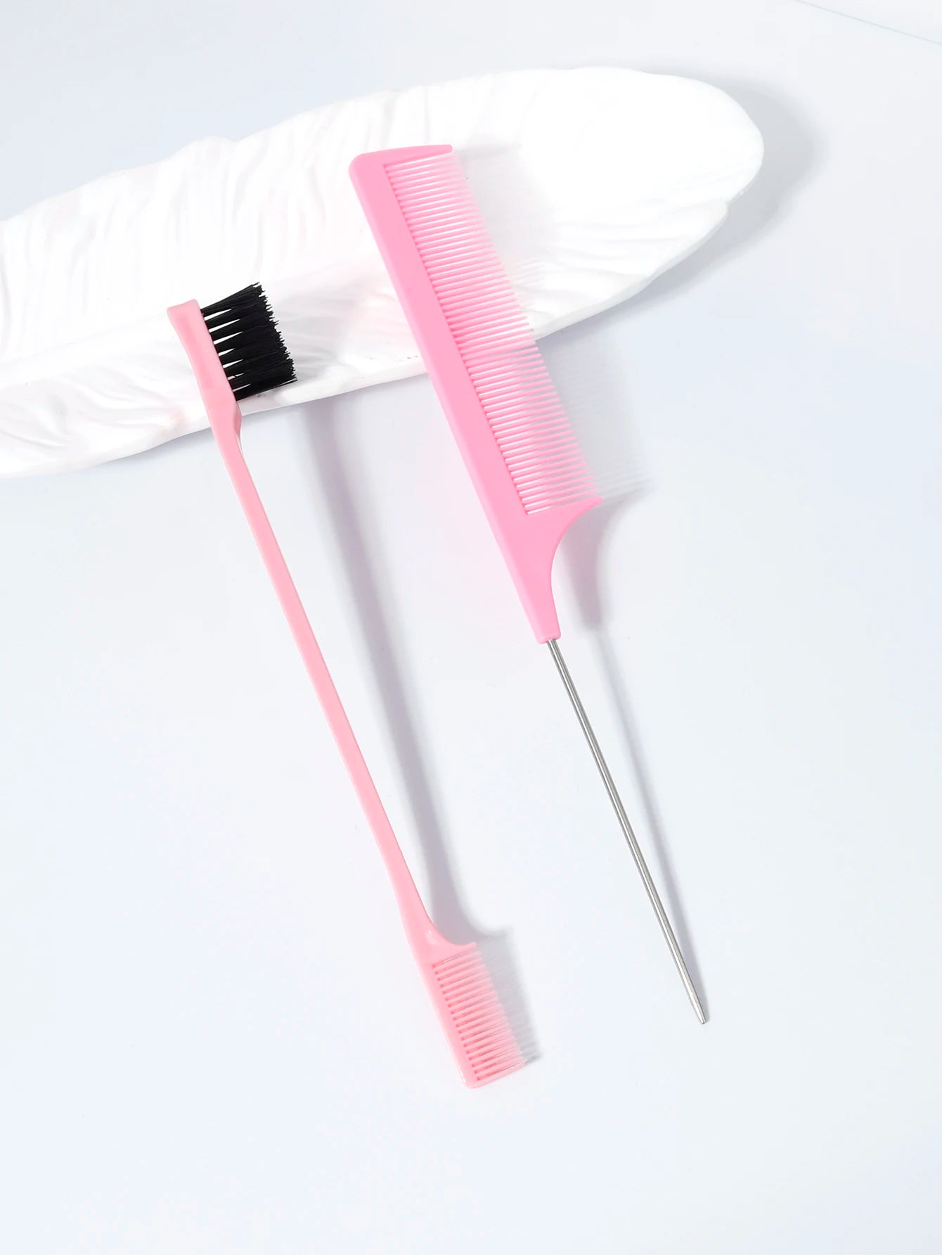 2pcs comb set, double-sided edge control brush, hair picking, hair styling, suitable for hair salons, special for real hair wigs