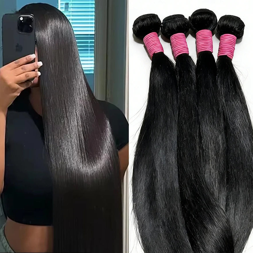 Raw Straight Human Hair Bundles 100%