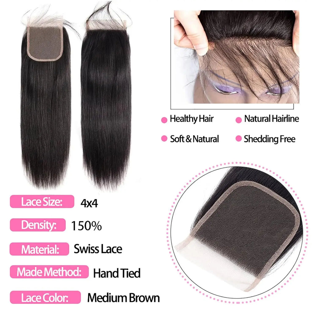 100% Unprocessed Burmese Virgin Raw Hair Bundles with closure